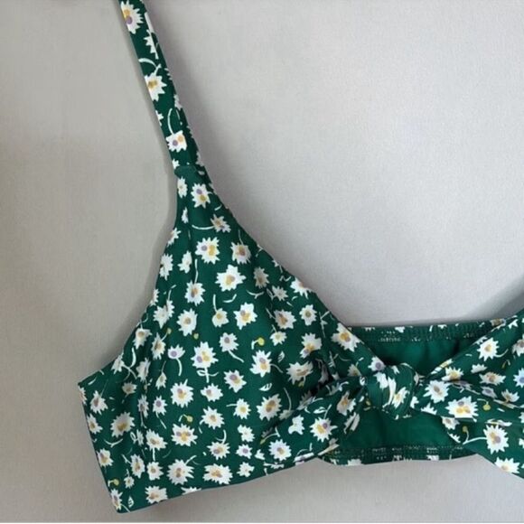 Alyssa ModCloth XL Bikini Floral Top Green Flora - Picture 2 of 7